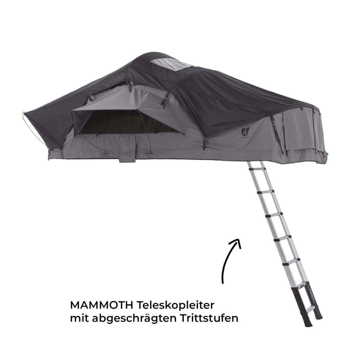 Dachzelt WILLOW PRO 1 ECO 160 grau - mit MAMMOTH Leiter