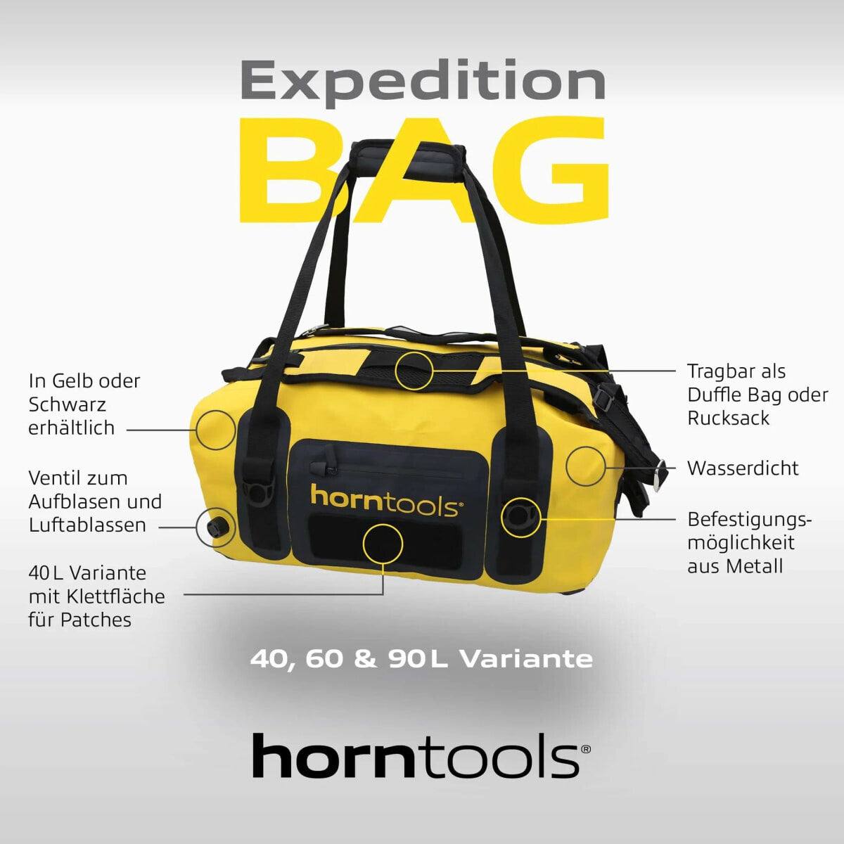 Expedition Bag Gelb - Wasserdichte Tasche von Horntools