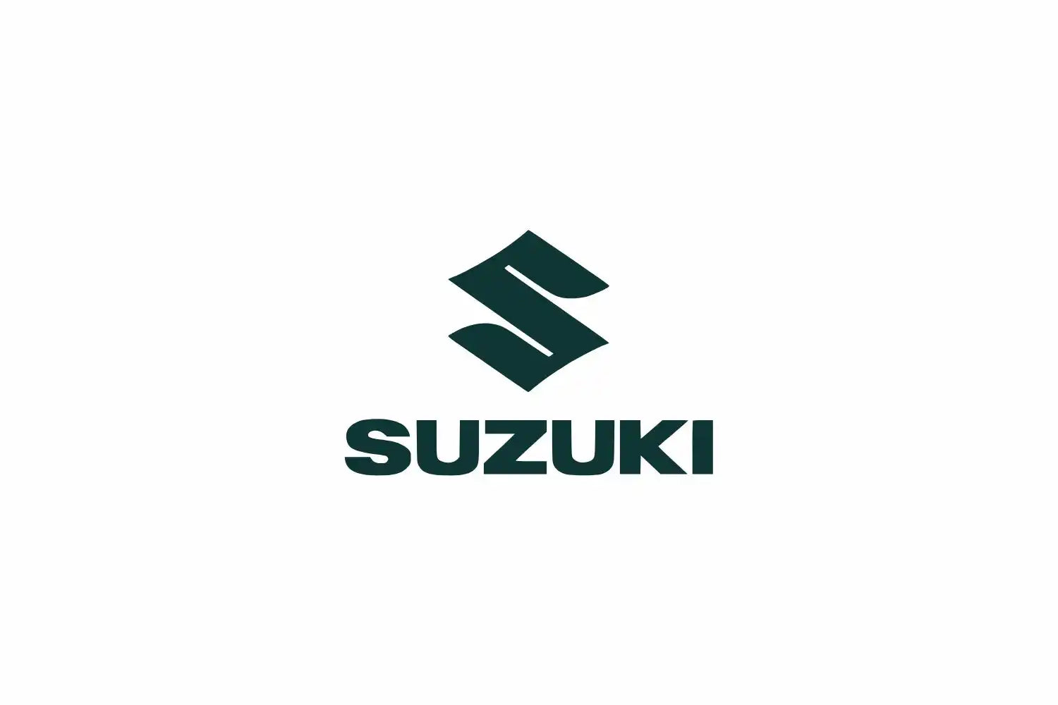 Grünes Logo des Automobilunternehmens Suzuki mit einem stilisierten ’S’ Symbol.