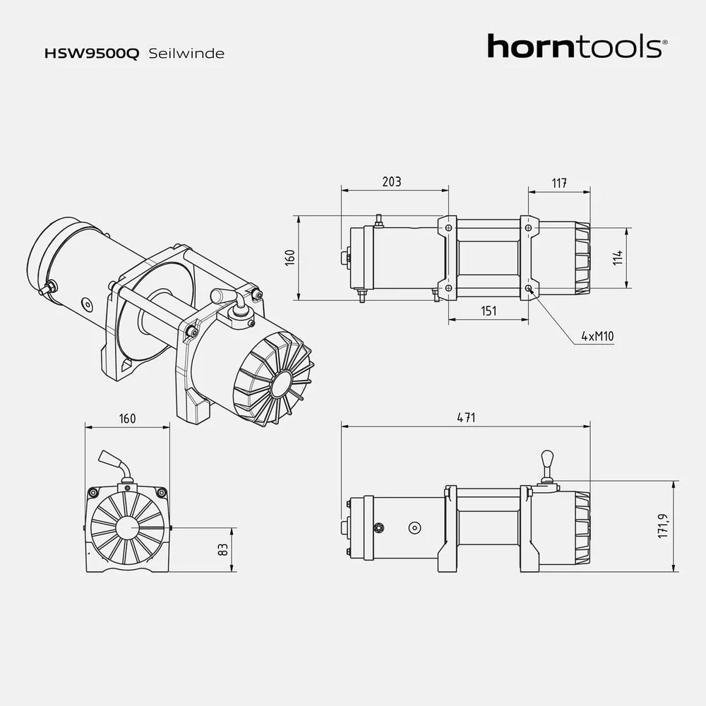 Heckwindenträger für Pickups mit Seilwinde