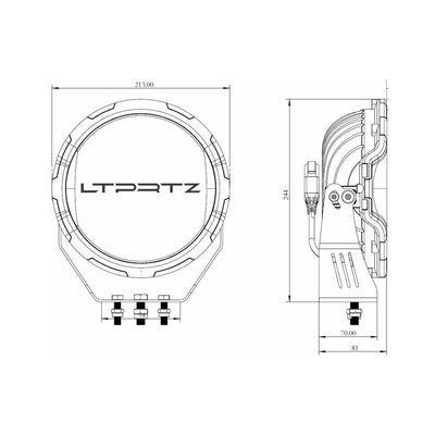 Lightpartz LED 9’ Fernscheinwerfer ORKAN 140°