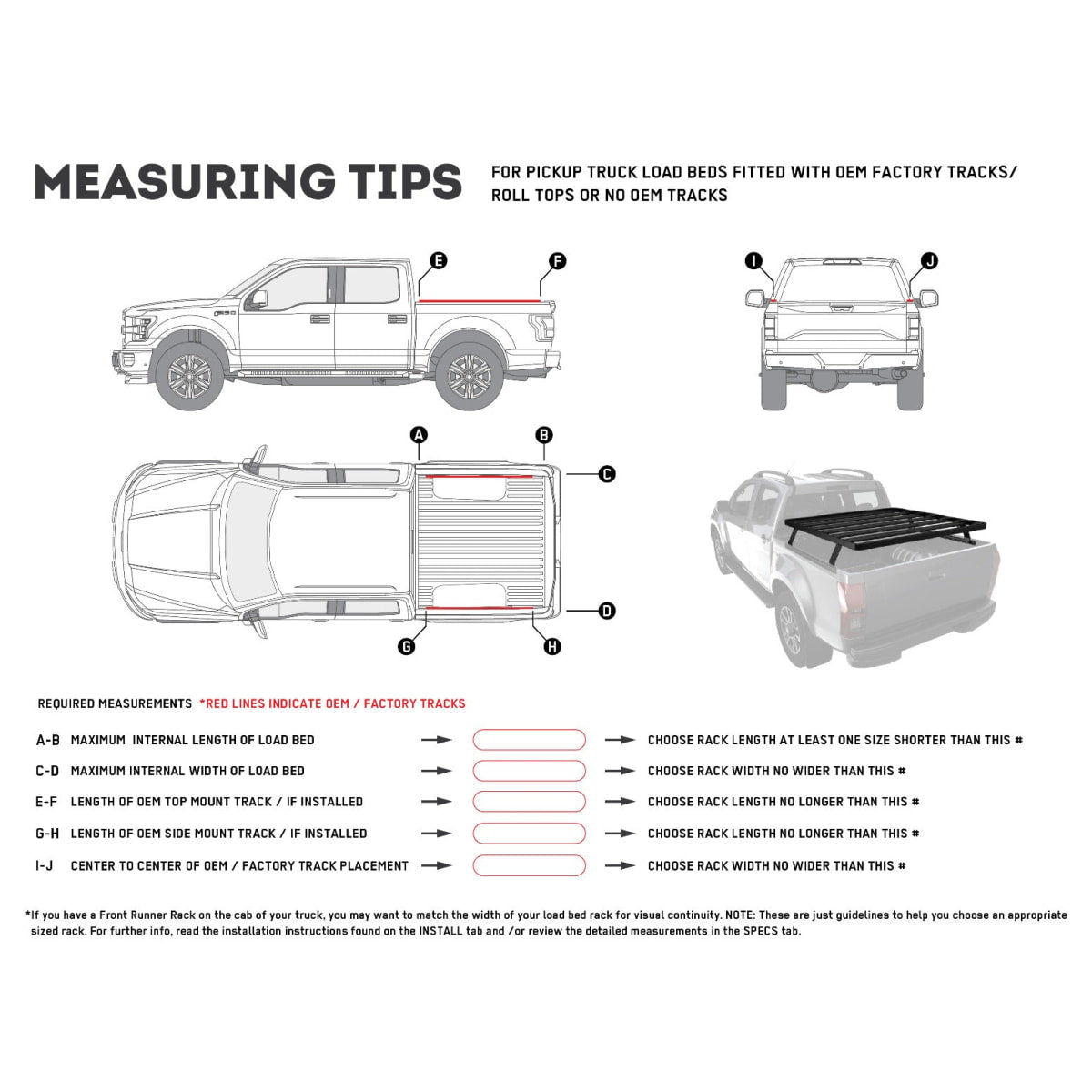 Pick-Up Slimline II Ladeflächenträger Kit / 1358 (L) x