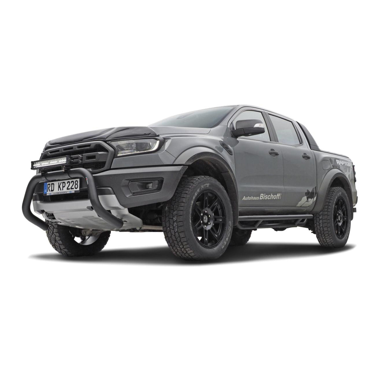 Schwarz matte Rockslider für Ford Ranger 2012-2022 Ranger