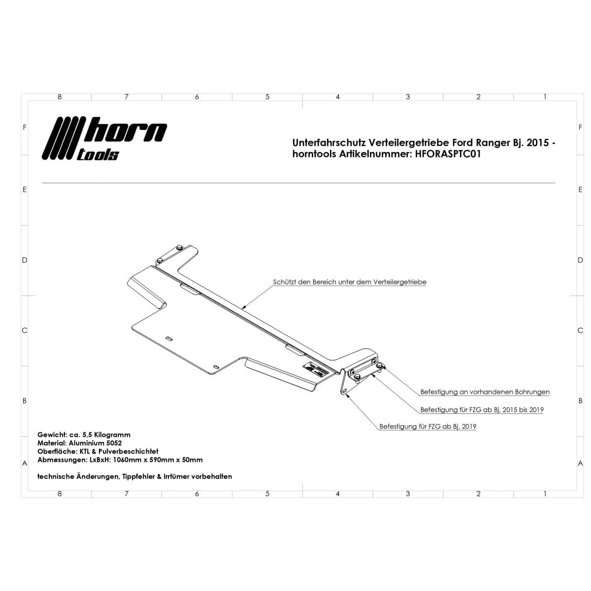 Unterfahrschutz SET - Tank Motor Getriebe Kühler