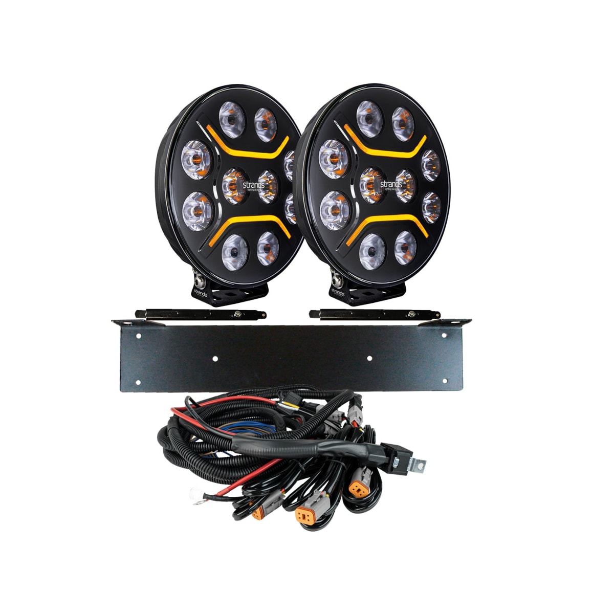 Strands KOMPLETT KIT 2x INTENSE 9″ DRIVING LIGHTS LED -